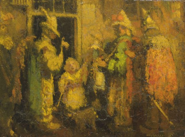 Daalhoff H.A. van | Musicians, oil on panel 18.7 x 24.4 cm, signed l.r.