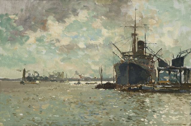 Cornelis Vreedenburgh | On the river, oil on canvas, 40.4 x 60.2 cm, signed l.r. and dated 1924