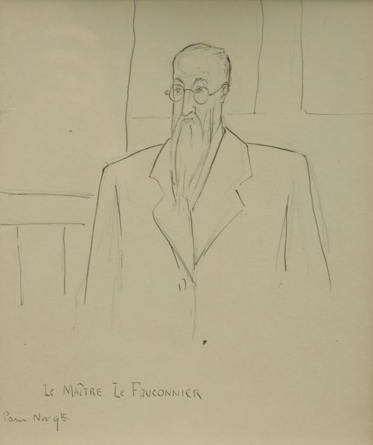 Geertrude Leese | A portrait of Henri Le Fauconnier, pencil on paper, 26.5 x 23.6 cm