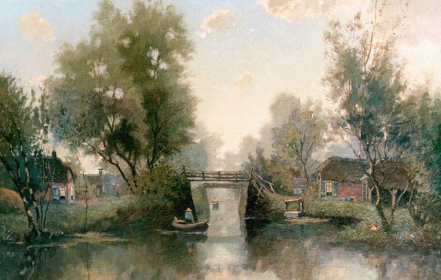 Egnatius Ydema | A canal, Giethoorn, oil on canvas, 68.0 x 95.0 cm, signed l.r.