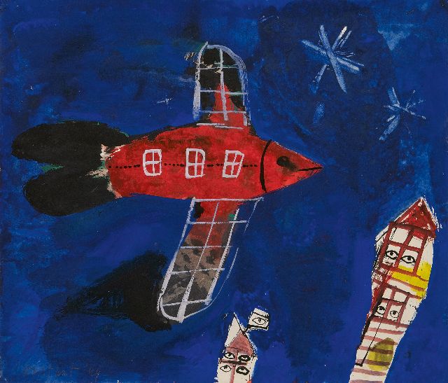 Constant | Zonder titel, gouache op papier, 45,2 x 51,2 cm, gesigneerd l.o. en gedateerd '49    ( gereserveerd )