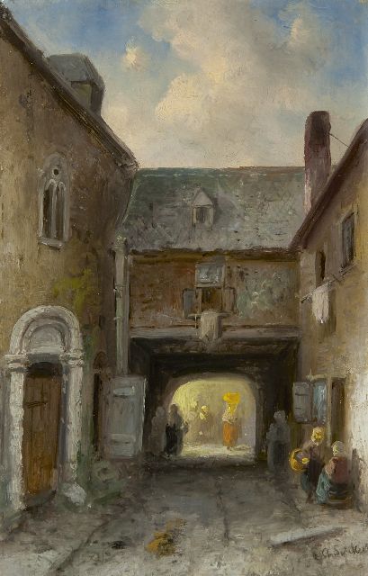 Charles Leickert | A town view, oil on panel, 22.7 x 14.6 cm, signed l.r. and painted ca. 1900