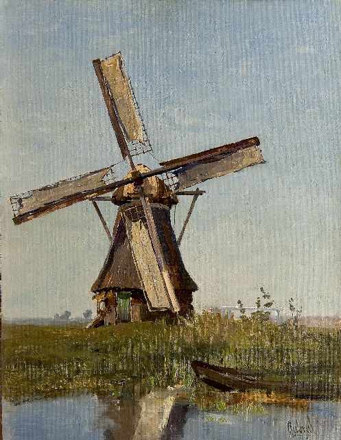 Constan Gabriel | The windmill, oil on canvas laid down on panel, 39.0 x 30.1 cm, signed l.r.