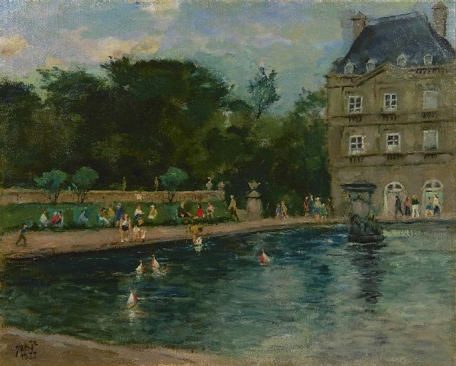 Jan Akkeringa | The Jardin du Luxembourg, Paris, oil on canvas, 40.0 x 50.1 cm, signed l.l. with monogram and dated 1977
