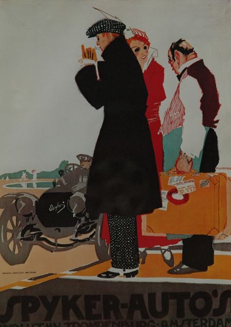 Hem P. van der | Poster Spyker cars, photo lithograph 38.0 x 27.5 cm