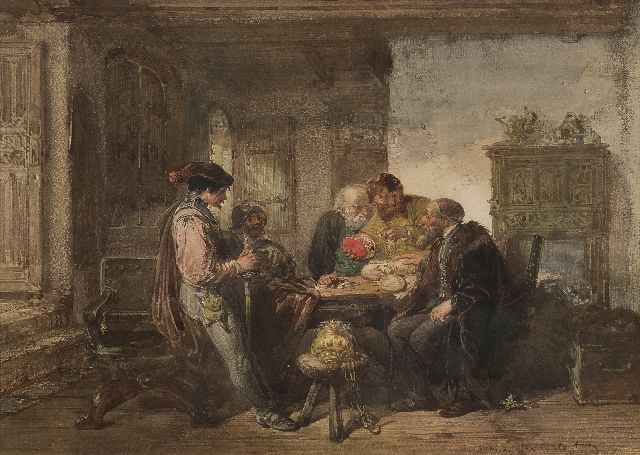 Herman ten Kate | The dealer in valuables, watercolour on paper, 20.9 x 28.8 cm, signed l.r.