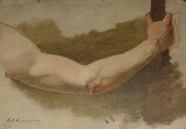 Koekkoek B.C.  | An academy study of a man's arm, oil on paper 30.8 x 43.8 cm, signed l.l. and dated 1824