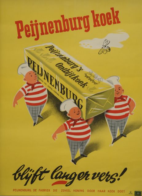 Onbekend | poster Peijnenburg gingerbread, colour lithograph poster, 61.1 x 43.6 cm, to be dated ca. 1950