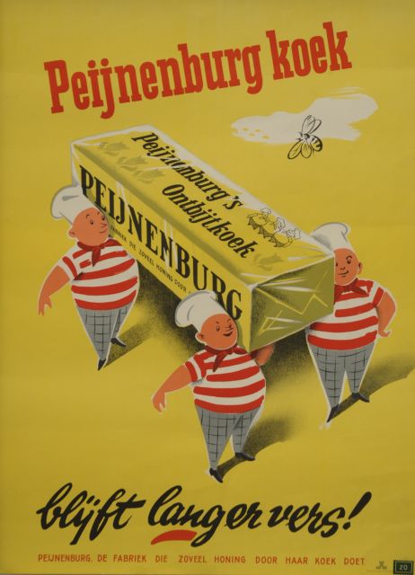 Onbekend   | poster Peijnenburg gingerbread, colour lithograph poster 61.1 x 43.6 cm, to be dated ca. 1950