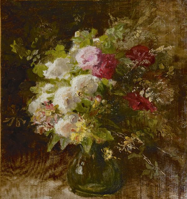 Sande Bakhuyzen G.J. van de | Summer flowers, oil on canvas laid down on panel 51.5 x 48.2 cm