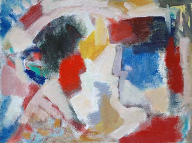Klaas Boonstra | Composition, oil on painter's board, 61.3 x 81.0 cm, signed reverse