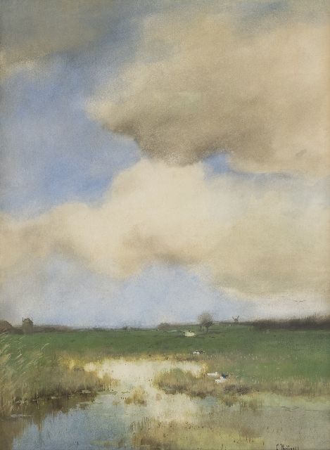 Cornelis Kuijpers | Polder landscape, watercolour on paper, 52.4 x 38.6 cm, signed l.r.