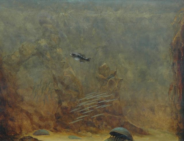 Dijsselhof G.W.  | Smelt and a short-spined bullhead, oil on panel 44.4 x 57.0 cm