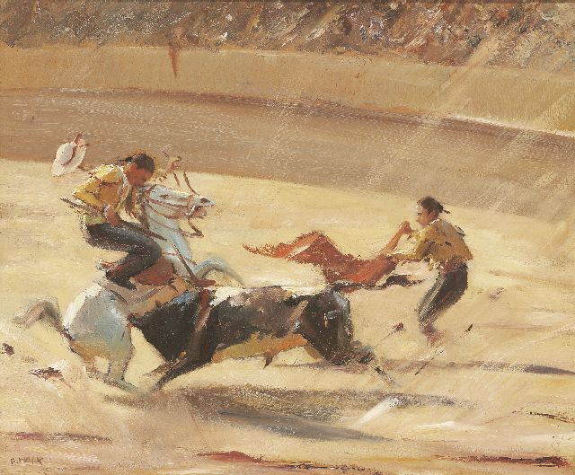 Franz Marx | Bullfight, oil on canvas, 49.2 x 60.3 cm, signed l.r.