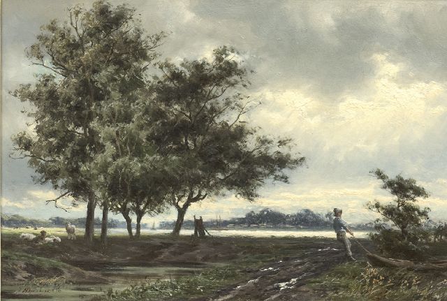 Doeleman J.H.  | Landscape near Utrecht, oil on panel 21.0 x 30.0 cm, signed l.l.