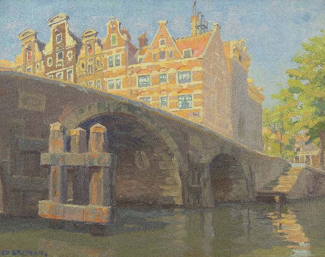 Breman A.J.  | Corner Prinsengracht/Brouwersgracht, Amsterdam, oil on canvas 30.4 x 38.7 cm, signed l.l.