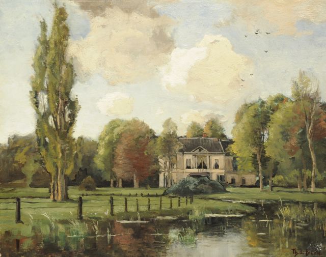 Bock T.E.A. de | Manor Avegoor in Ellecom, oil on panel 39.5 x 50.1 cm, signed l.r.