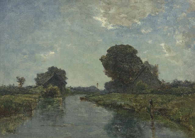 Gabriel P.J.C.  | A canal near Kortenhoef, oil on canvas 38.8 x 54.8 cm, signed l.l.