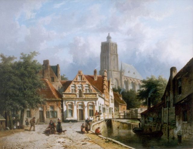 Eversen A.  | A view of Den Briel, oil on canvas 55.0 x 70.0 cm, signed l.l. with monogram