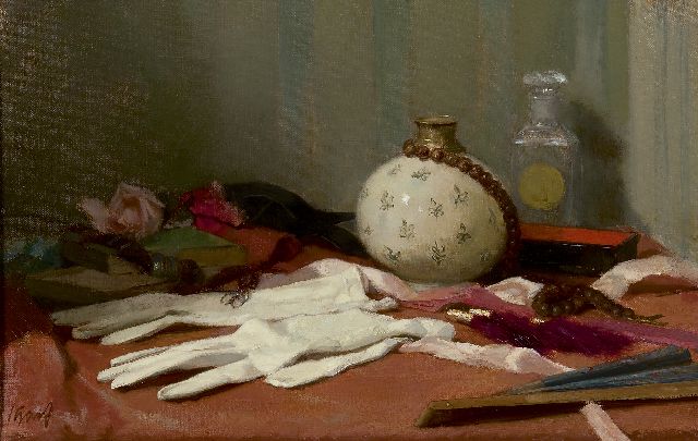 Salomon Garf | A still life with gloves, oil on canvas, 33.7 x 52.9 cm, signed l.l.