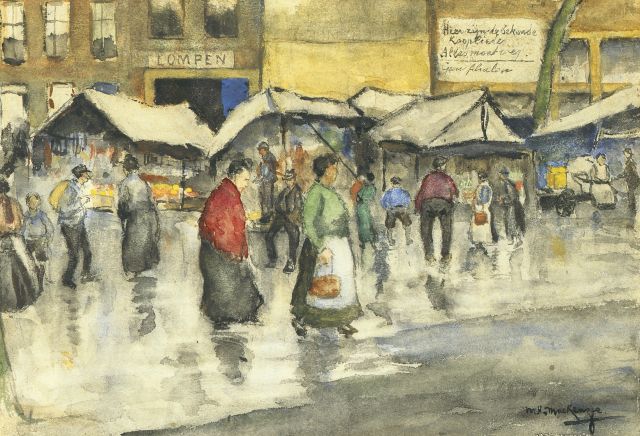 Mackenzie M.H.  | Market day, watercolour on paper 24.5 x 35.0 cm, signed l.r.