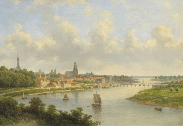 Hilverdink J.J.A.  | View of Arnhem, oil on canvas 36.0 x 50.5 cm, signed l.r.