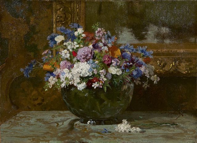 Willem Steeling jr. | Colourful summer bouquet, oil on canvas, 37.3 x 50.8 cm, signed l.r.