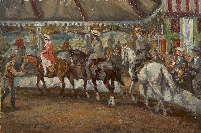 Haaren D.J. van | The hippodrome, oil on board 34.0 x 50.0 cm, signed l.r.