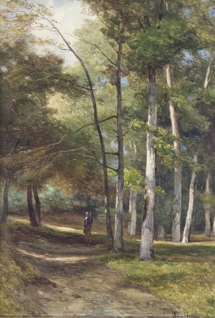 Jan Willem van Borselen | In the Bloemendaal forest, watercolour on paper, 51.5 x 35.4 cm, signed l.r.