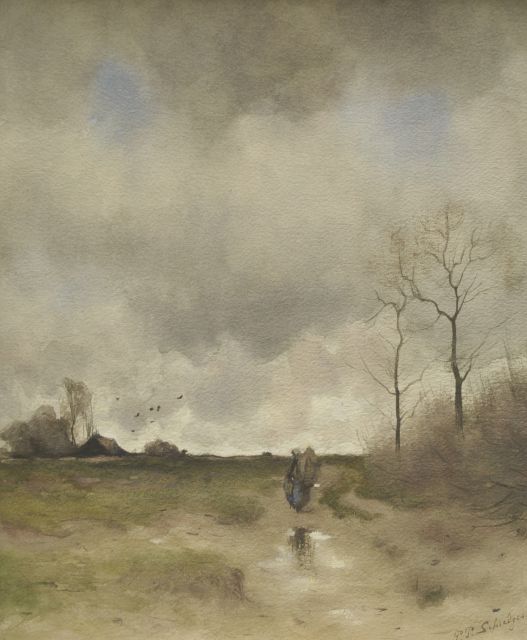 Petrus Paulus Schiedges jr. | Evening mood, watercolour on paper, 55.0 x 45.7 cm, signed l.r. and dated '97