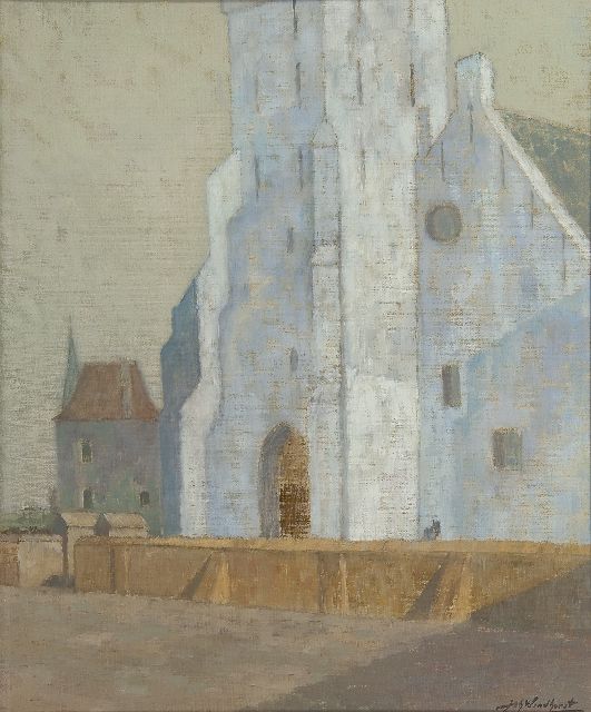 Windhorst J.C.  | The Andreaskerk, Katwijk aan Zee, oil on canvas 50.6 x 41.5 cm, signed l.r. and dated September 1928 on the stretcher