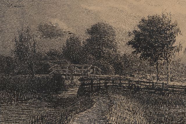 Willem Frederik Haas | A Dutch landscape, pen and ink on paper, 35.9 x 49.6 cm, signed u.l.