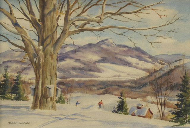 Shepler D.C.  | March skiing, Vermont, watercolour on paper 27.5 x 39.0 cm, signed l.l.