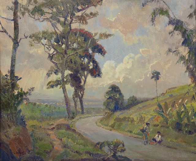 Ernest Dezentjé | Evening in Nagrèk, Indonesia, oil on panel, 47.0 x 57.0 cm, signed l.l.