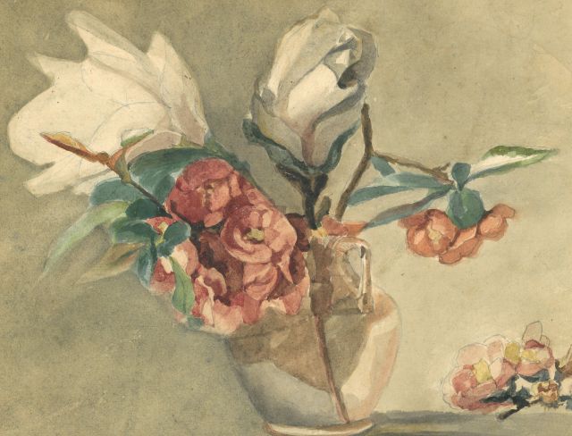 Marie Heineken | Flowers, watercolour on paper, 21.9 x 26.9 cm