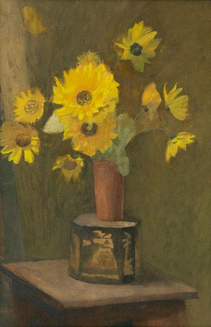 Heineken M.  | A still life with Helianthus tuberosus, watercolour on paper 50.7 x 32.0 cm