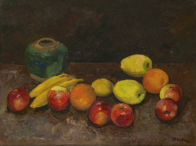 Jacobus Doeser | Still life with fruit and ginger jar, oil on canvas, 60.8 x 80.5 cm, signed l.r.
