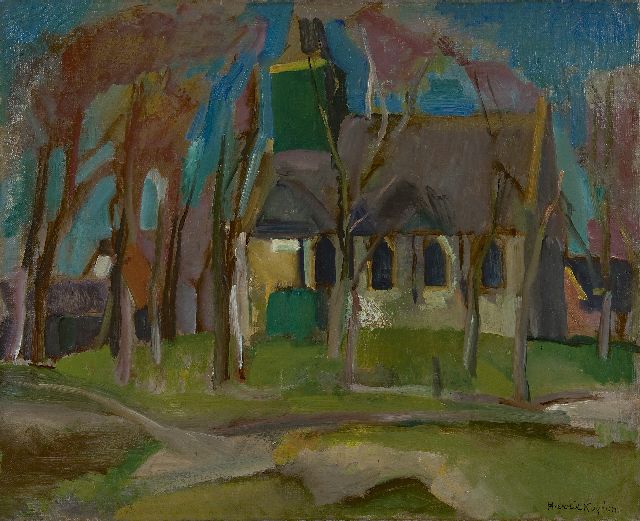 Harrie Kuijten | The church of Groet, oil on canvas, 39.3 x 48.4 cm, signed l.r.