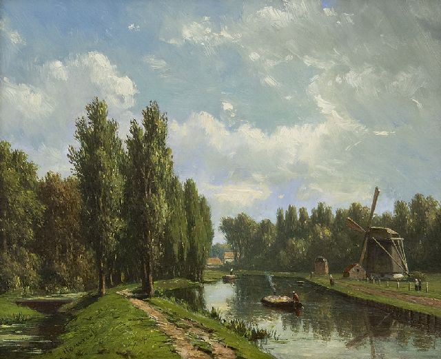 Jacob Jan van der Maaten | The Vliet near Voorburg, oil on panel, 16.1 x 20.0 cm, signed l.l.