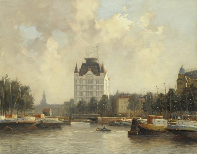 M.J. Drulman (M. de Jongere) | A view of Het Witte Huis, Rotterdam, oil on canvas, 40.0 x 50.0 cm, signed l.l. with pseudonym 'M. de Jongere'