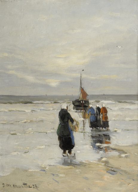 Morgenstjerne Munthe | Waiting for the catch, oil on panel, 34.9 x 25.8 cm, signed l.l. and dated '23