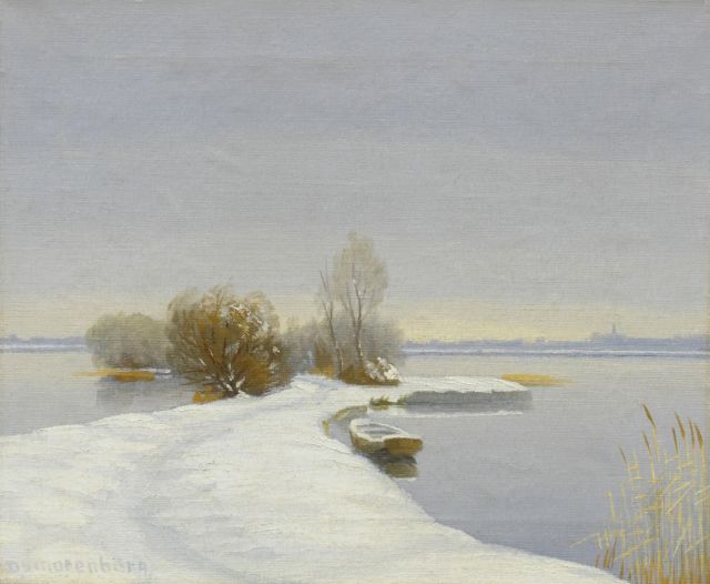 Dirk Smorenberg | A winter landscape near Loosdrecht, oil on canvas, 25.2 x 30.0 cm, signed l.l.