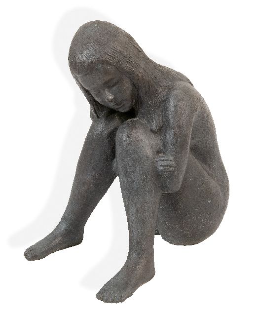 Kurt Moser | Melancholie, bronze, 31.7 x 19.4 cm, signed with monogram along lower edge