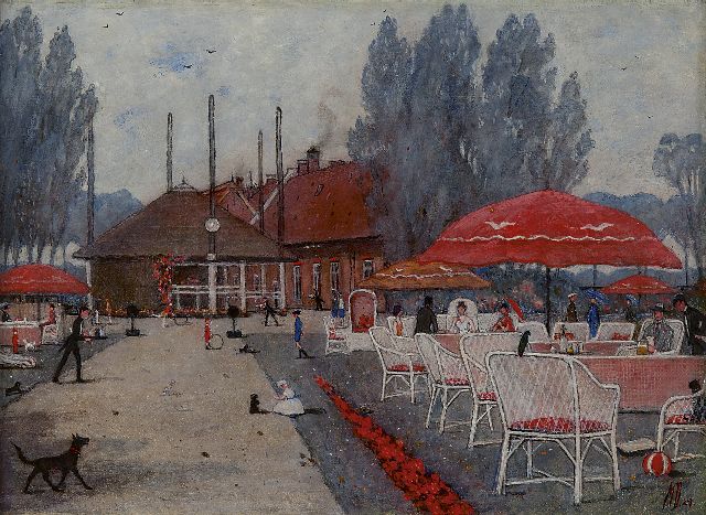 Dittlinger M.B.W.  | Meerrust in Warmond, oil on canvas 40.2 x 54.4 cm, signed l.r. with initials and dated '29