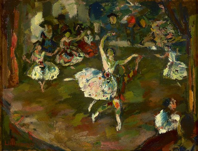 Hans Reinhold Lichtenberger | The ballet performance, oil on board, 41.2 x 53.5 cm, signed l.l.