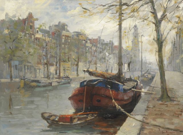 Jan Korthals | View at the Prinsengracht, Amsterdam, oil on canvas, 60.0 x 80.0 cm, signed l.r.