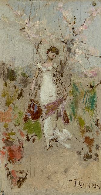 Kaemmerer F.H.  | April (Aires), oil on canvas laid down on painter's board 18.5 x 10.3 cm, signed l.r.