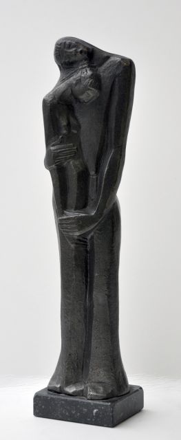 Acker J. van | Tender embrace, bronze 33.0 x 7.3 cm, signed on back side of the leg (man)