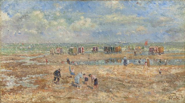 Charlet E.  | A summer day at the beach, oil on canvas 41.4 x 73.4 cm, signed l.r.