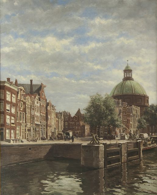 Korpershoek M.J.  | The Haarlemmersluis, Amsterdam, oil on canvas 100.2 x 80.0 cm, signed l.l. and dated 1922